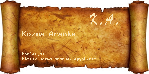 Kozma Aranka névjegykártya