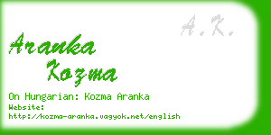 aranka kozma business card